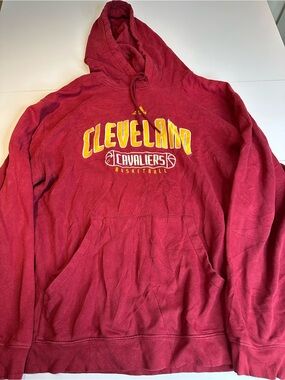 NBA Cleveland Cavaliers adidas Deep Red Pullover Hoodie with Logo Tag